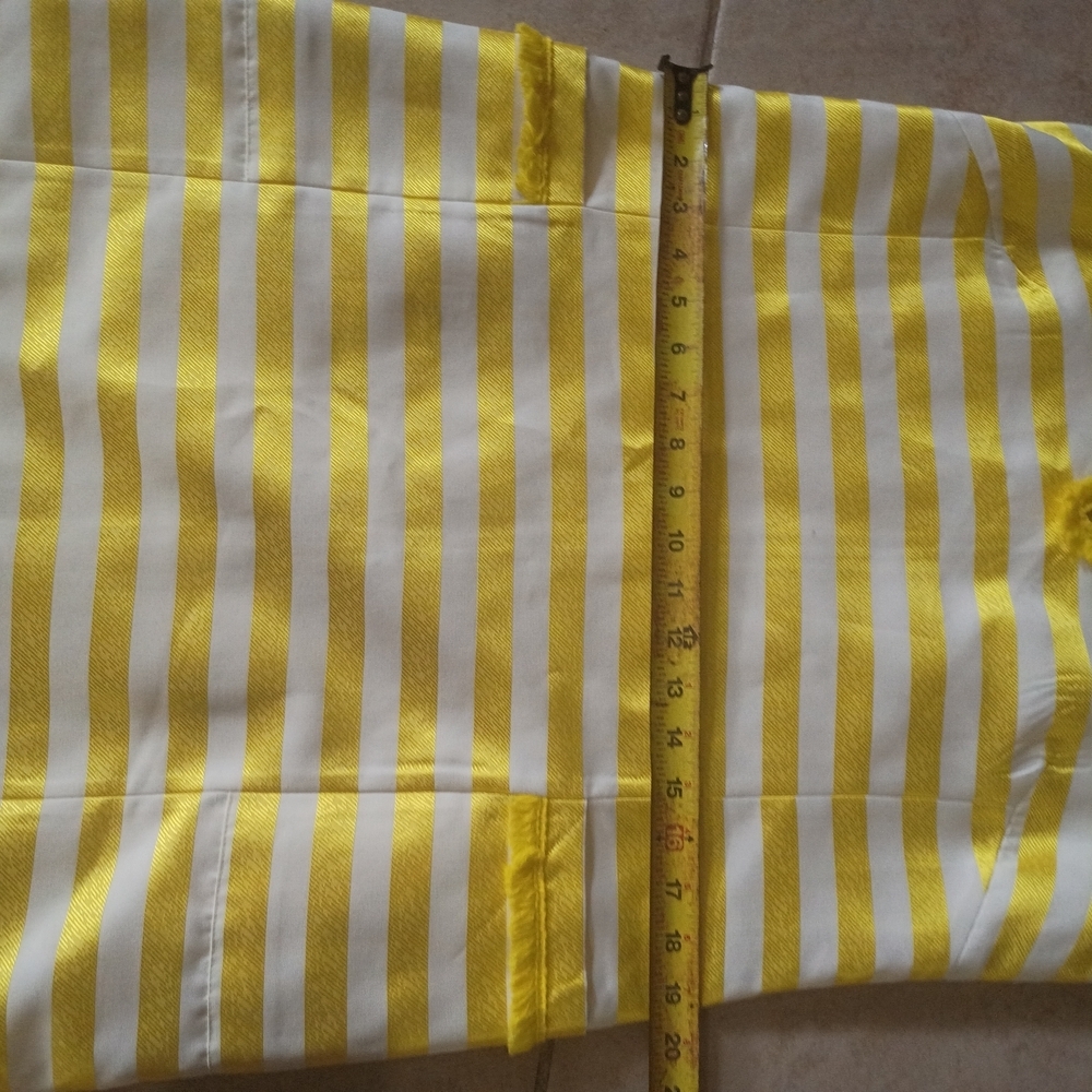 Badgley Mischka Yellow and White Striped Sleeveless Shift Dress - Picture 9 of 11